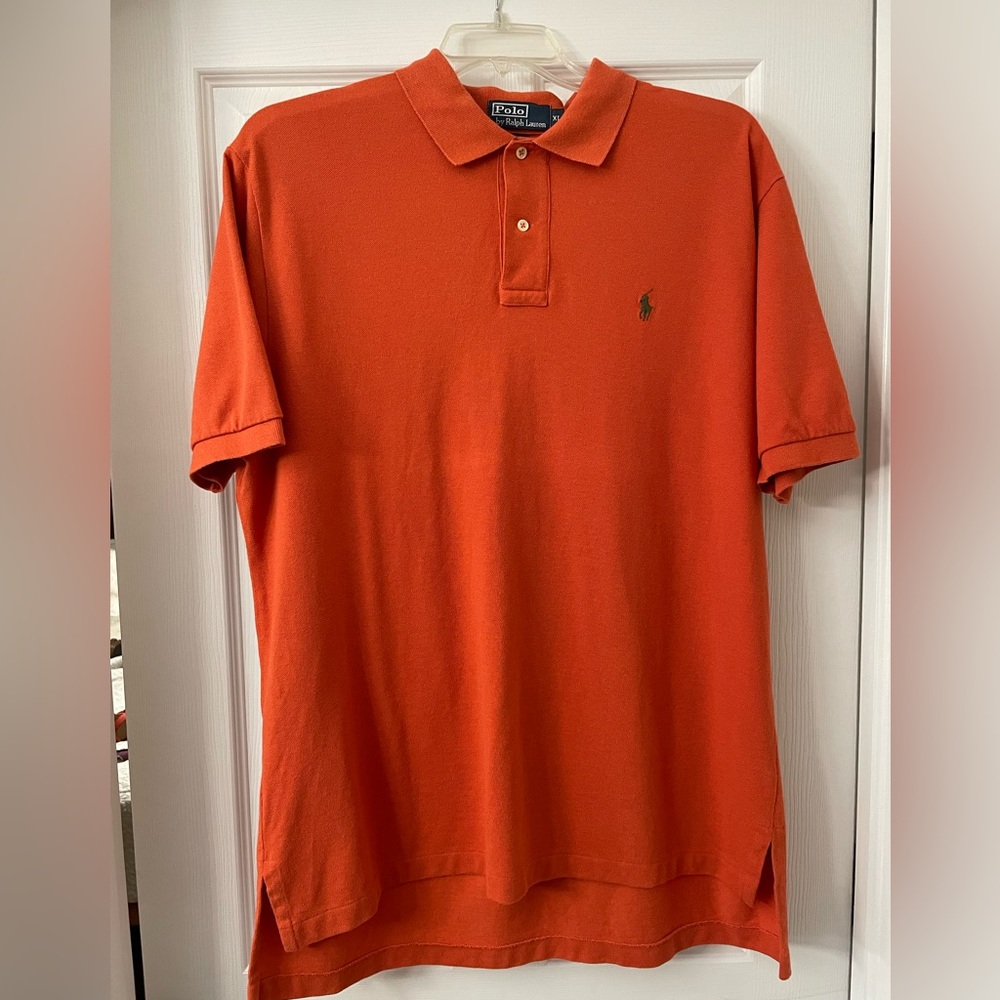 Men’s polo by Ralph Lauren, extra large, orange cotton shirt.